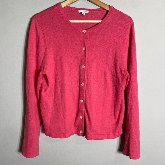 J. Jill Long Sleeve Bamboo Lightweight Knit Cardigan Sweater Women's Medium Pink - Picture 3 of 8